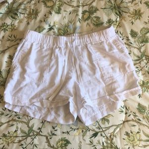 Crown & Ivy White Linen Shorts